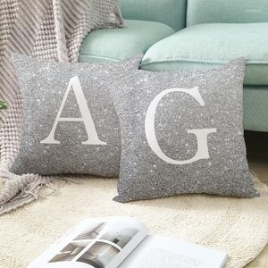 Kussensloop Home Decor Zilver Wit Letter Gedrukte Covers Body Pillowcase Decoratieve bank Kussen Polyester 45