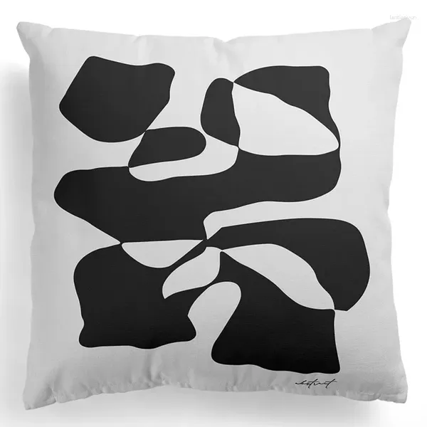 Cubierta de almohada estilo nórdico funda de almohada abstracta blanca blanca decoración del hogar geométrico sofá coche 45 textil super suave