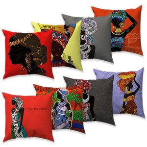 Housse de coussin imprimée, taie d'oreiller décorative, Style ethnique africain, pour femmes, décoration de maison, canapé, Textile