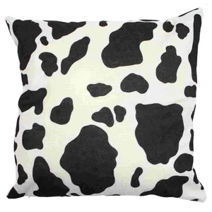 Housse de coussin jeter vache taie d'oreiller housses canapé ferme maison moderne peau de vache noir blanc taille motif géométrique