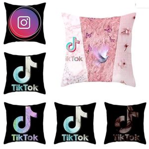 Funda de almohada Tik-Tok Decoración para el hogar Funda de almohada Tamaño cuadrado 18 pulgadas 18 pulgadas Funda de cojín Funda de almohada Funda 1