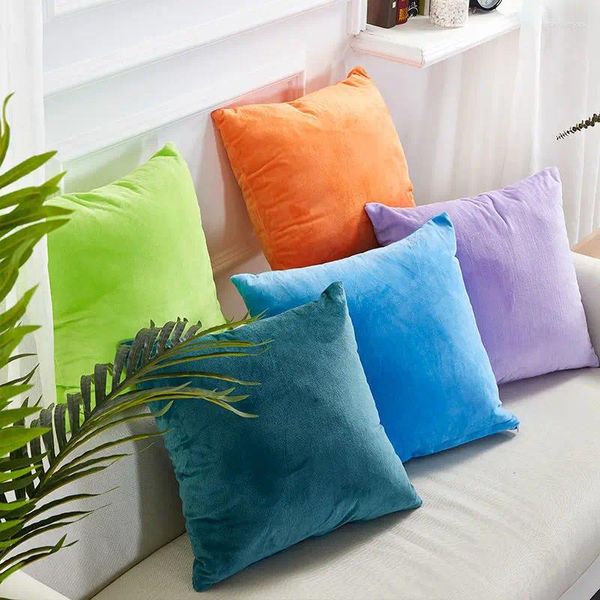 Funda de almohada decoración de plantas tropicales terciopelo para el hogar 45x45 sala de estar estampado flocado colorido E0421