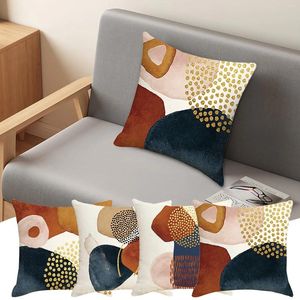 Couvertures d'oreiller 18x18 Décor minimaliste géométrique de la marine esthétique pour le canapé Accueil de cheveux en satin