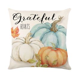 Couvertures d'oreiller 18x18 Pumpkin Maple Leaf Thanksgiving Throw Covers d'oreiller avec coton de coton coussin d'automne décor d'automne pour le canapé de canapé fermier