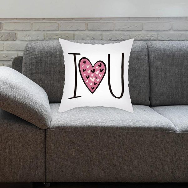 Fundas de almohada para el día de San Valentín, cuatro estampados de terciopelo de piel de melocotón, sofás para sala de estar, fundas de almohada para dormitorio S