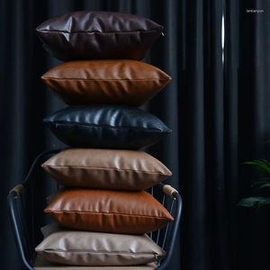 Cubiertas de almohadas sala de estar estética s cuero abrazando moderno sofá elegante sofá oficina cojines decoraciones para el hogar