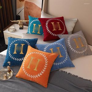 Kussen Creative Alphabet Chenille Office Waist Magic Home Sofa Throw Comfort Embroidery Craft 45X45Cm