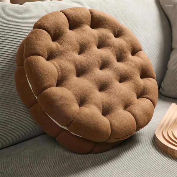 Almohada Creative Biscuit Seat Cómodo Cojín de silla redonda para comedor Tatami Meditación Piso Cush X8Y5