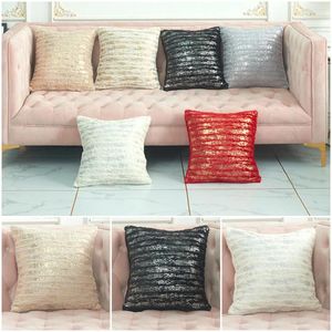 Kussen creatief kristal pluche strepen kussensloop goud/zilveren bronzing moderne mode sofa bank covers home decor kussens kussens