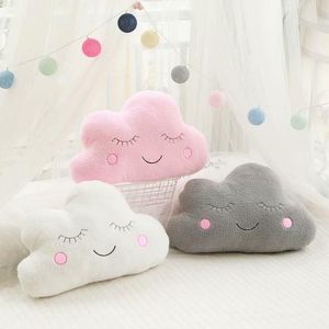 Almohada creativa linda nube suave peluche corto cara de juguete acogedor cojín trasero almohadas hogar sofá coche cojines decoración almohada