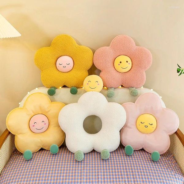 Oreiller Creative Flower Cartoon ring mignon confortable chaise de bureau souple salon de salon décoration de chambre à coucher