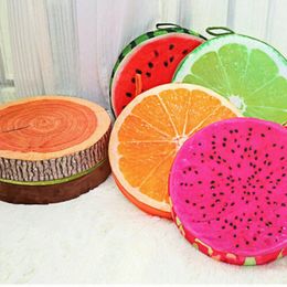 Almofada de assento de frutas criativa almofada de pelúcia sofá quarto sala de estar jardim cadeira capa chão forma redonda decoração de casa 231027