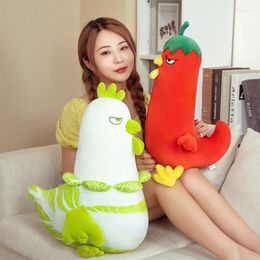 Kussen creatief kawaii groente kool chili kip speelgoed grappig knuffel pluche interactieve dieren pop kinderen knuffelen