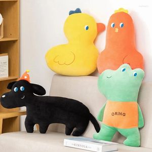 Oreiller créatif en peluche de dessin animé grenouille canard pour chaise de bureau jet de couchage canapé décor à la maison cadeaux