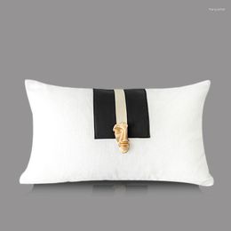 Almohada Croker Horse 30x50cm Couch Lumbar Cover - Modern Metal Gold Face Respaldos Funda de almohada sin núcleo para sofá