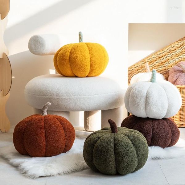 Oreiller Croker Horse Fluffy Pumpkin Throw - Couleur solide Ins Nordic Style Sonfa Couch pour chambre à coucher