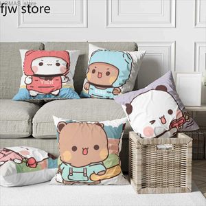 Kussen Leuke Anime Rode Panda Boob Cover Sofa Decoratie Bureaustoel Bed Kussen Baby Kinderkamer Thuis Y240401