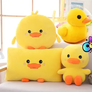 Oreiller mignon grand canard jaune peluche en peluche couchée canard doux oreiller girl girl de Noël cadeau kawaii oreiller