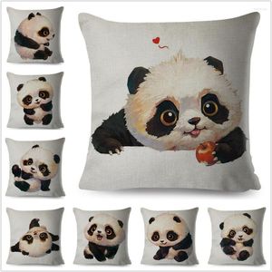 Kussen schattige cartoon panda case decor mooie dieren kussensloop polyester dekking voor bank thuis kinderen kamer 45x45 cm
