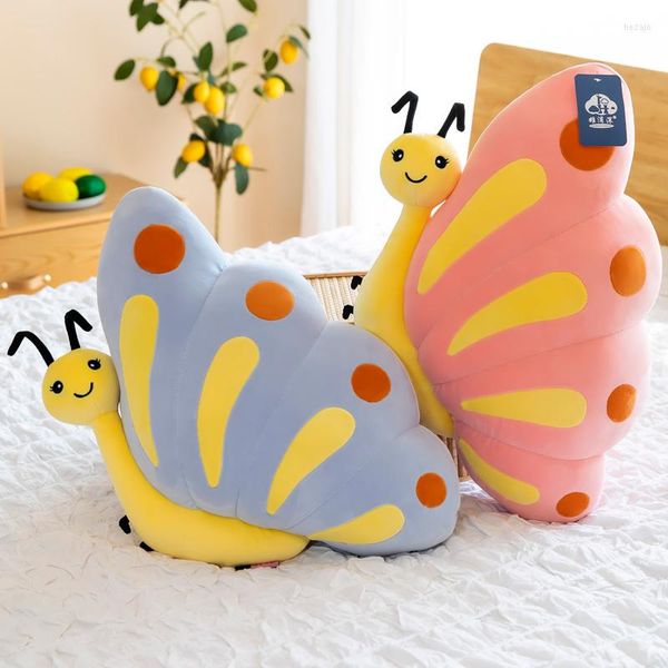 Almohada linda dibujos animados peluche mariposa juguete relleno realista colorido decoración del hogar juguetes para niños regalo de cumpleaños para niñas