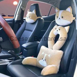 Almohada linda corgi shiba inu carro de carto de dibujos animados cabezales cabezales de viaje de cabeceo de cabello cubierta de hombreras de espejo retrovisor de espejo x0626 x0625