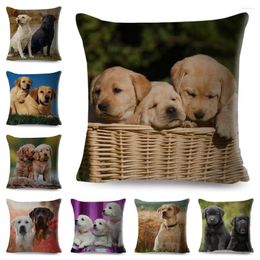 Oreiller mignon Labrador Case décor Pet chien Animal imprimé couverture pour canapé maison voiture Polyester taie d'oreiller 45x45cm