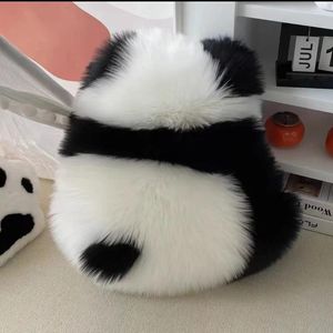Oreiller mignon Panda dossier Imitation laine peluche maison dessin animé Animal salon canapé ornements décoratifs