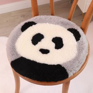 Kussen Schattige Panda Cartoon Wollen Stoel Eetkamer Ronde Zitting Kleedkruk Creatief Kort Haar