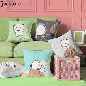 Kussen Leuke Rode Panda case Fashion Anime Boob Fauteuil Bed Kussenhoes Home Decor Kleine Frisse Stijl 45x45 cm Y240401