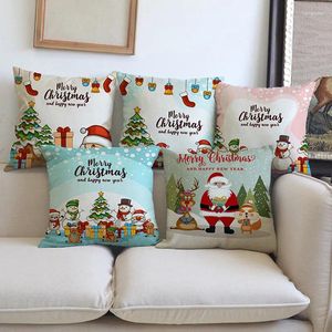 Oreiller mignon santa Claus Snowman Christmas Gift Cartoon Anime Painting Cover Baby Room Decoration Throw Case