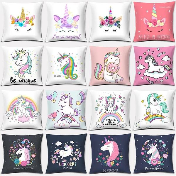 Almohada Lindo Unicornio Colección Regalo Hogar Oficina Decoración Dormitorio Sofá Coche Accesorios