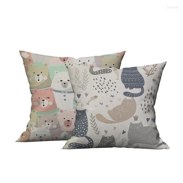 Funda de almohada con estampado de dibujos animados de varios perros, funda decorativa de terciopelo supersuave, fundas para sofá y silla de casa