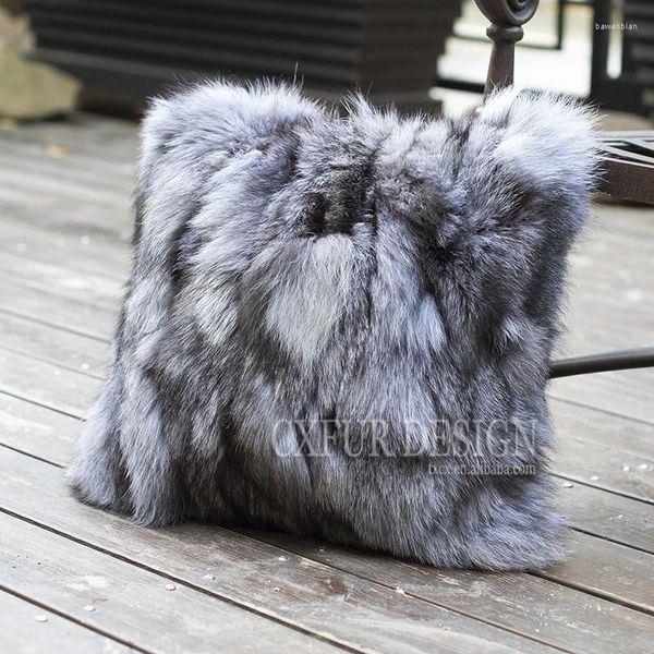 Almohada CX-D-52 Retail Good Real Plate Fur Cover para sala de estar decorativa