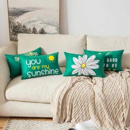 Pillow Daisy You Are My Sun Happy Bird Green Almow Fase Sofá La decoración del hogar se puede personalizar para 30x50 40x60