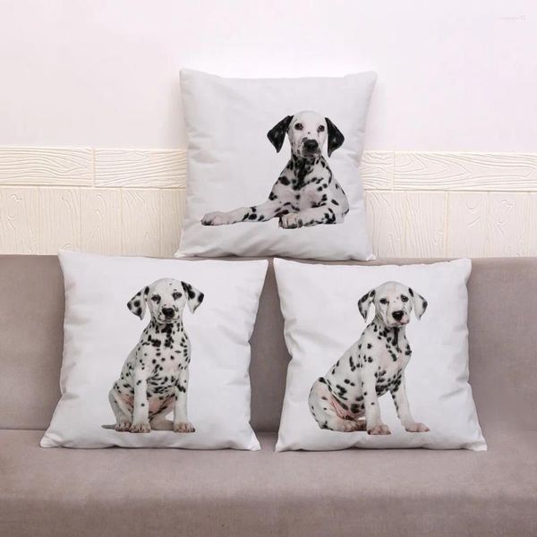 Oreiller couverture d'impression de chiens dalmatien super softs couvertures 45 jet canapé de boîtier décor de maison