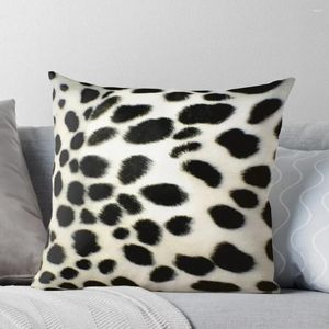 Oreiller dalmation fur texture en noir et blanc jet couvre les couvercles de canapé PO personnalisés pour les oreillers