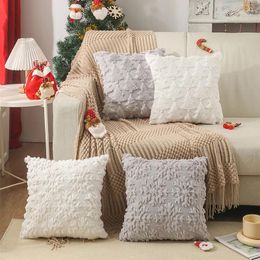 Oreiller décore votre maison avec un oreiller de Noël: broderie couverture en peluche PV de luxe nordique "