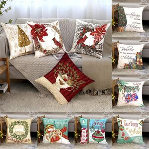 Décoration de l'oreiller Étui de Noël plusieurs pièces Collocation gratuite Peach Velvet Sofa imprimé Cover Home Decorative Fashion
