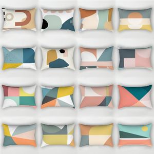 Kussen /decoratief 30x50cm abstracte geometrische kast polyester worp cover geometrie kleurblokken print bank kussensloop home dec
