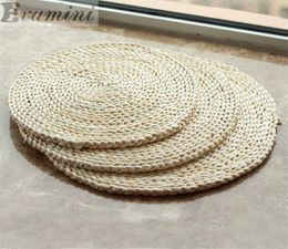 Oreiller/décoratif 50 50 cm Tatami Futon méditation épaississement Yoga cercle maïs balle paille tresse tapis Style japonais
