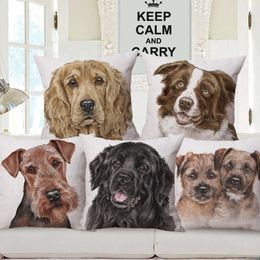 Oreiller/décoratif Airedale Terrier Border Collie Brindle Boxer chien de berger affiche housse pour maison canapé canapé Decoratio