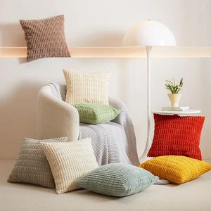 Cubierta decorativa de almohada 45x45cm de espesor cubiertas de diseño de pana para el sofá decoración del hogar