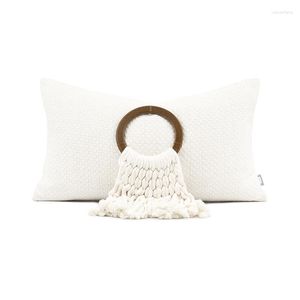 Kussen Decoratieve deksel set voor woonkamer gebreide taillailles kussens massieve witte bank S 30x50cm