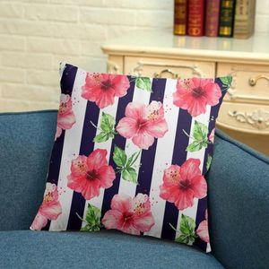 Almohada/Costura delicada decorativa Funda de almohada de sofá con estampado floral ligero para sala de estar/Decorativo
