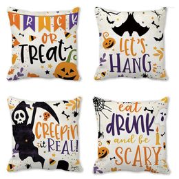 Kussen /decoratief Halloween Pumpkin Witch Truc of behandel Engelse alfabet decoratie linnen slaapkamer slaapkamer woonkamer benodigdheden