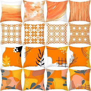 Kussen /decoratieve oranje polyester bank gooi deksel Noordse geometrische patroon voor woonkamer decoratie -koffers 45