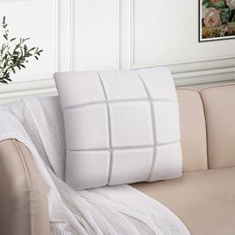 Oreiller oreillers décoratifs pour canapé géométrique carré Cusion couvre salon housse de siège couleur blanche jardin extérieur S