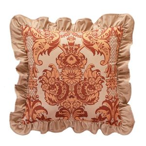 Kussen /decoratieve rode luxe decoratieve Europese worpdeksel 18 inch zacht fluwelen bloemenkoffer met kwastjes voor bank slaapkamer