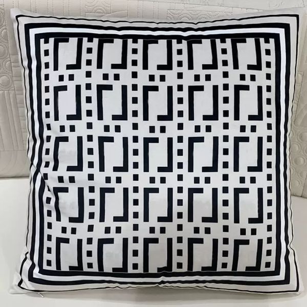 Almohada decorativa textiles cojín de diseñador f letras de moda cubiertas de algodón con almohadas internas decoración del hogar cojines agradables cenizas s s s