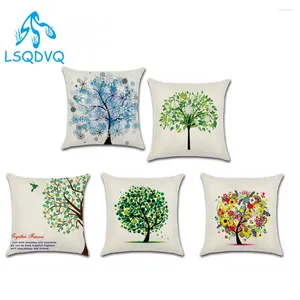 Oreiller décoratif jet jardin petit dessin animé frais arbres arbres plante en polyester couvercle pour chaise de voiture